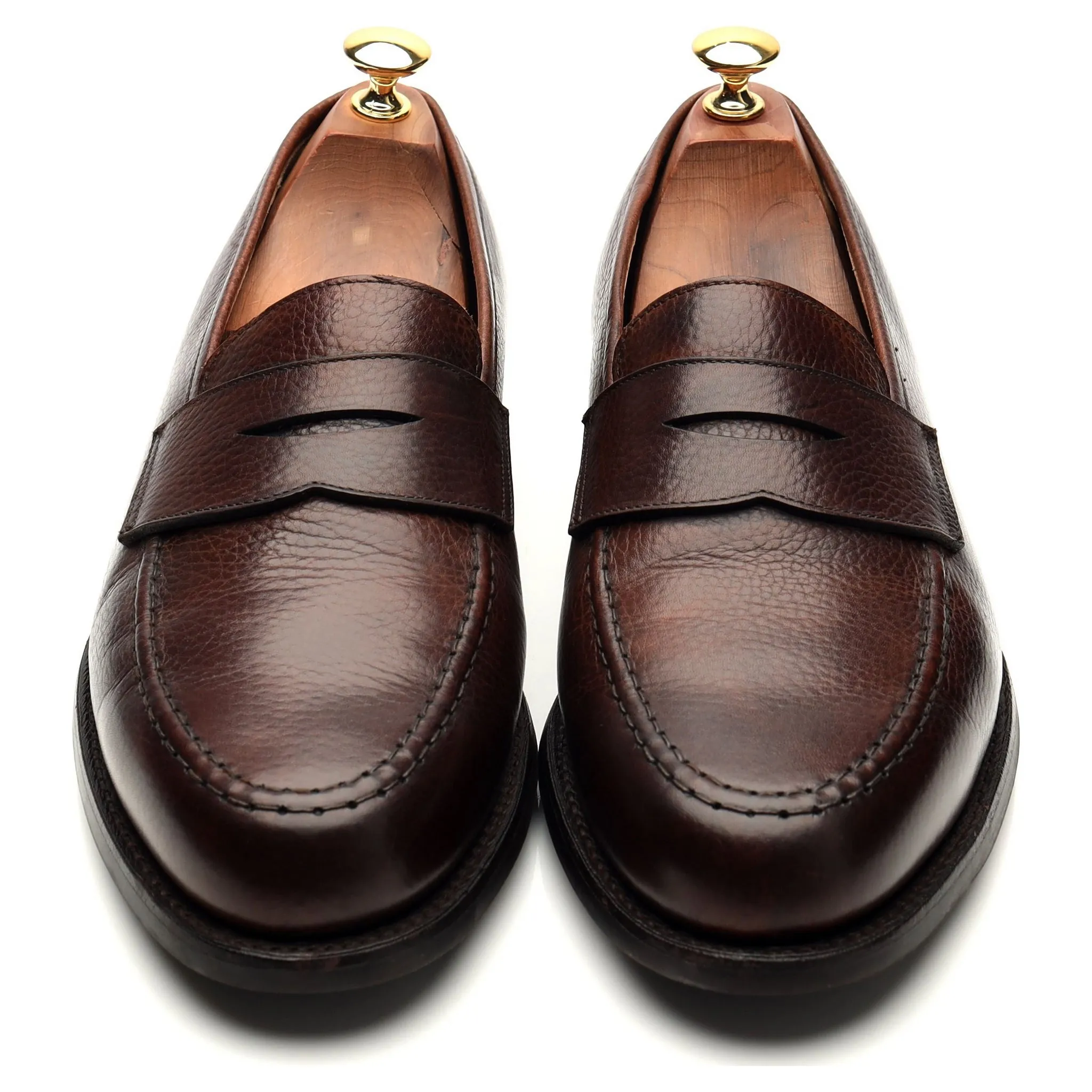 Boston' Dark Brown Grain Leather Loafer UK 9.5 E