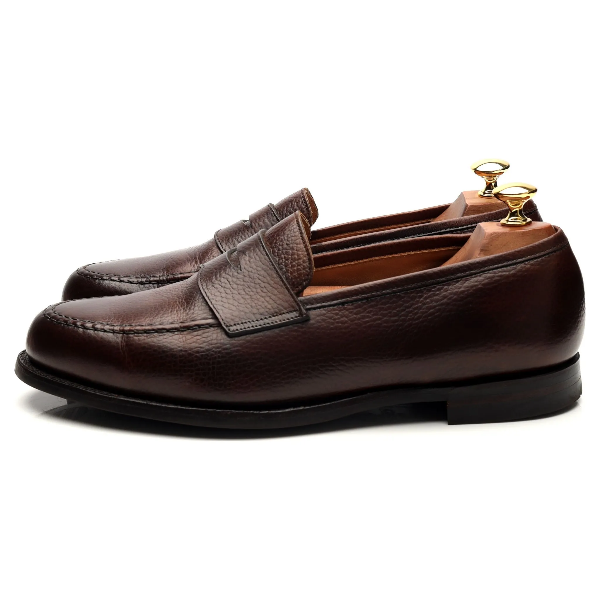 Boston' Dark Brown Grain Leather Loafer UK 9.5 E