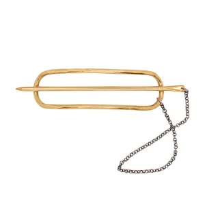 Chained Oval Hair Slide in Bronze