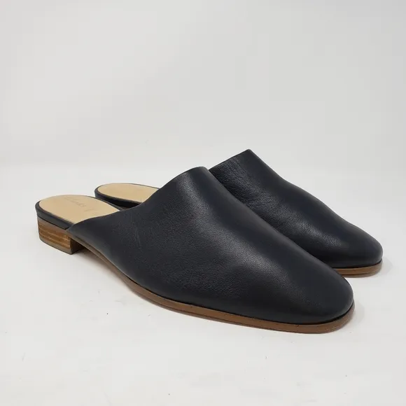 Clarks Black Leather Pure Blush Mules size 8.5