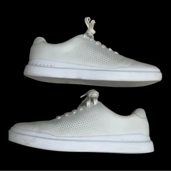 Cole Haan Men's Sz 10 White Grand Pro Rally Laser Cut EVA Soft Leather Sneakers