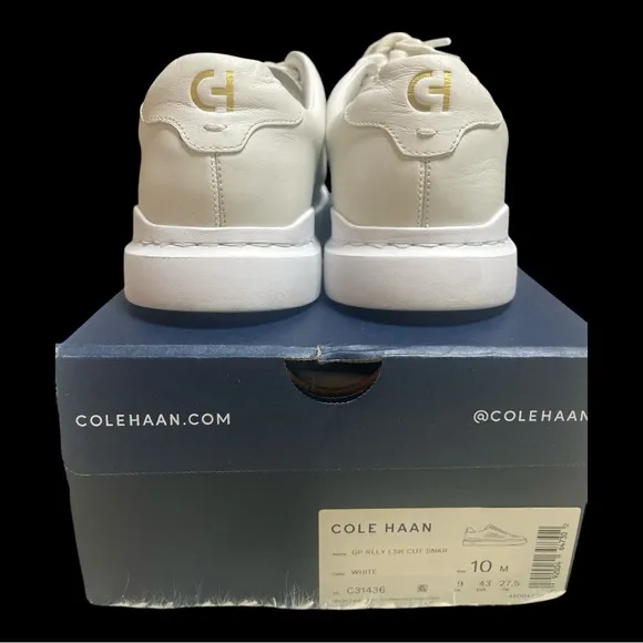Cole Haan Men's Sz 10 White Grand Pro Rally Laser Cut EVA Soft Leather Sneakers