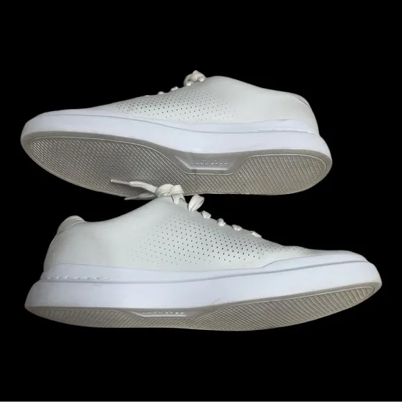 Cole Haan Men's Sz 10 White Grand Pro Rally Laser Cut EVA Soft Leather Sneakers