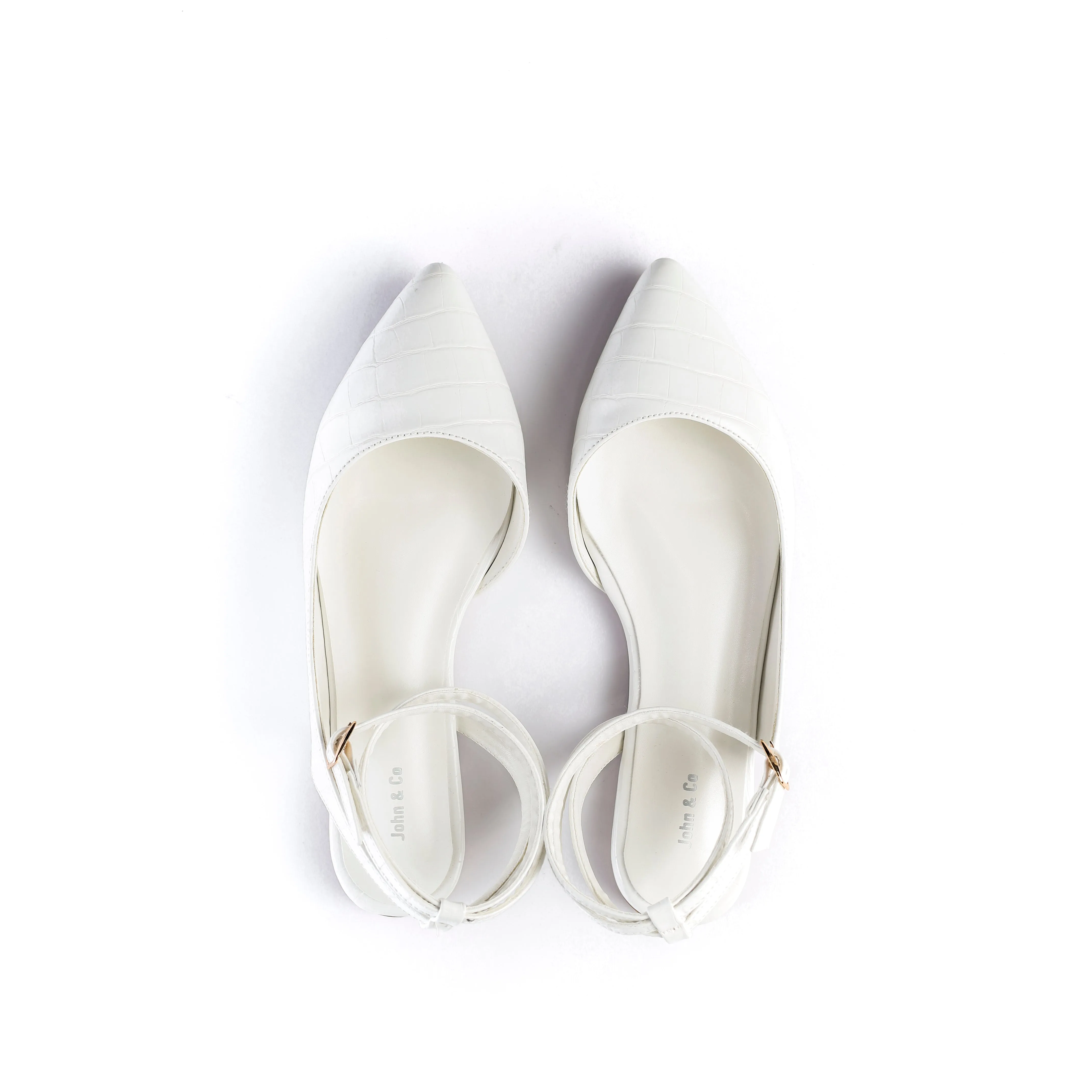 Crocodile-Embossed Ankle Flats