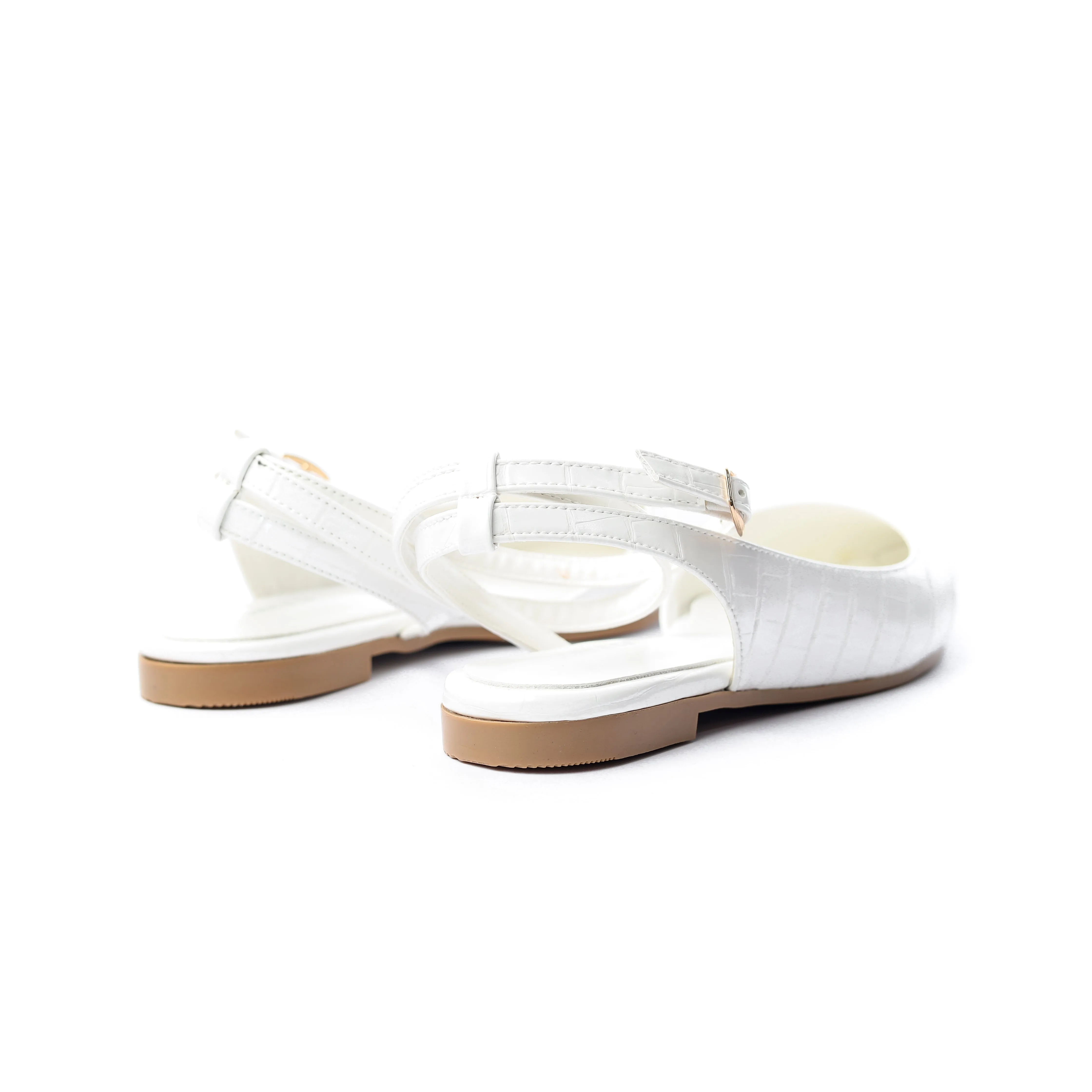 Crocodile-Embossed Ankle Flats