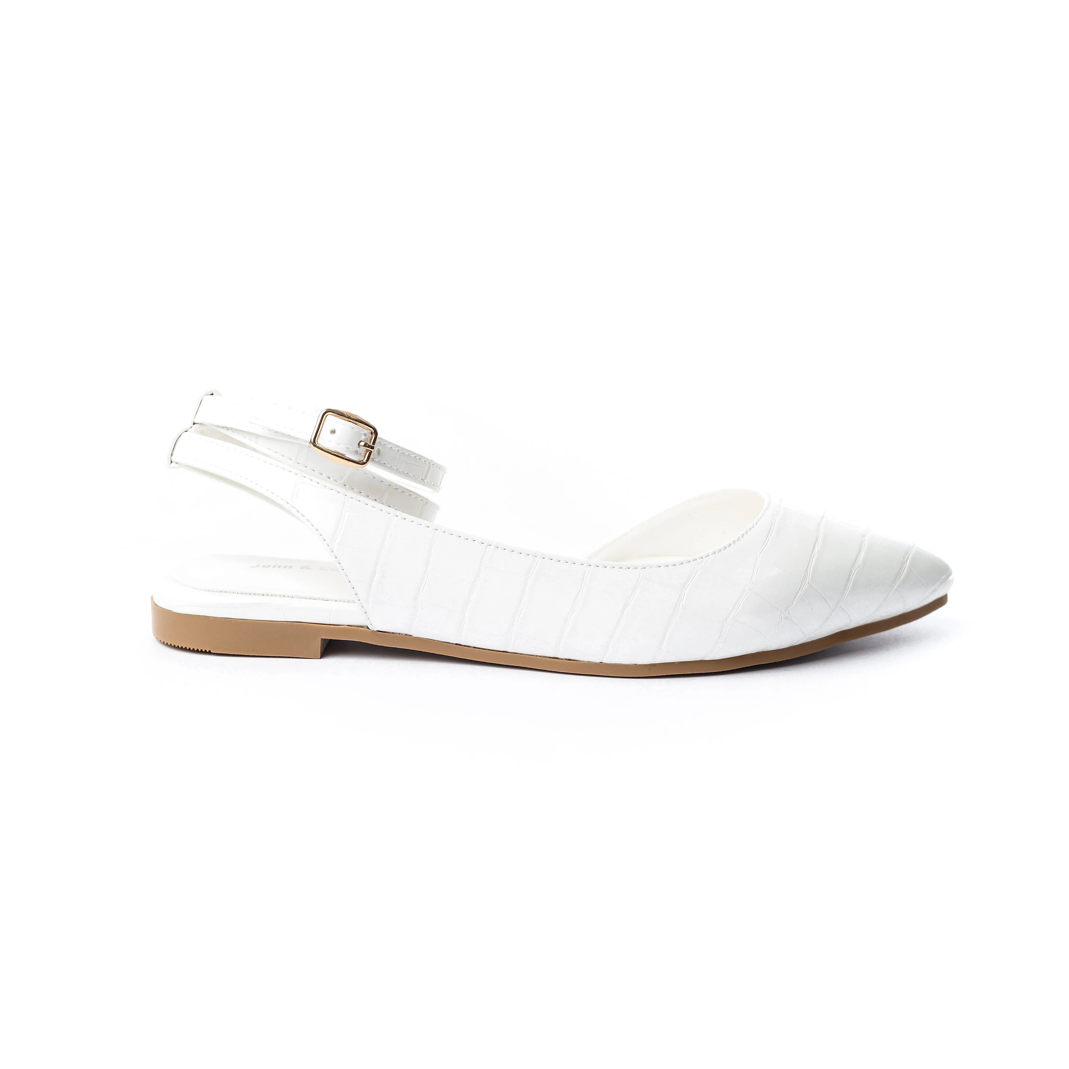 Crocodile-Embossed Ankle Flats