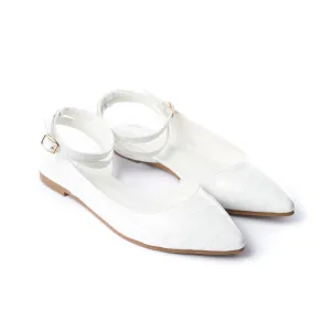 Crocodile-Embossed Ankle Flats
