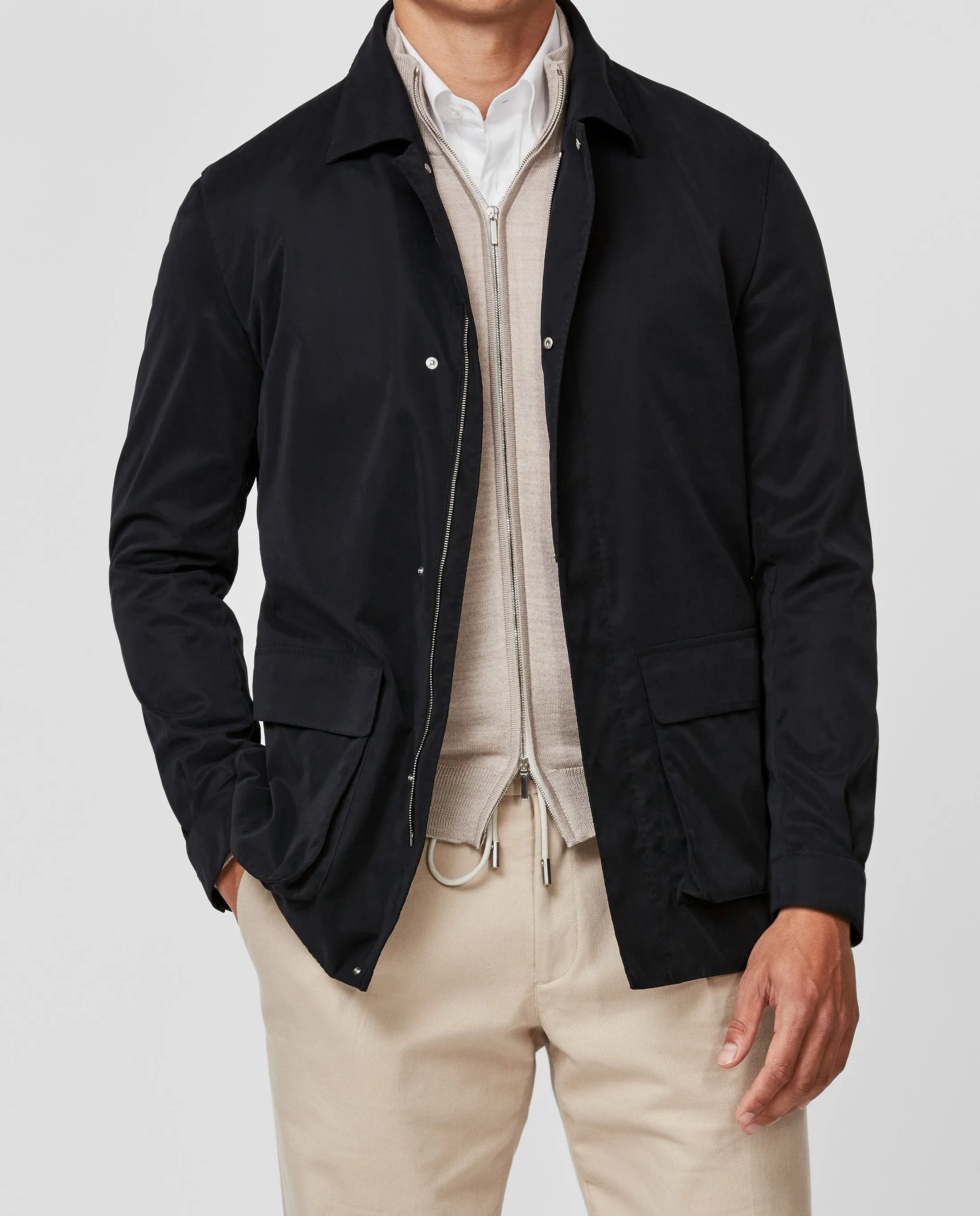 DeBall Belseta Midnight Blue Peached Water Repellent Technical Lightweight Fabric
