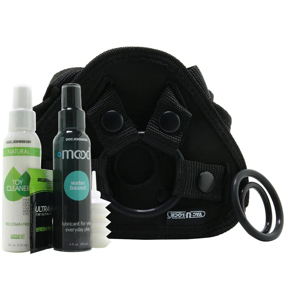 Doc Johnson Vac-U-Lock Vibrating Harness Starter Set in Caramel