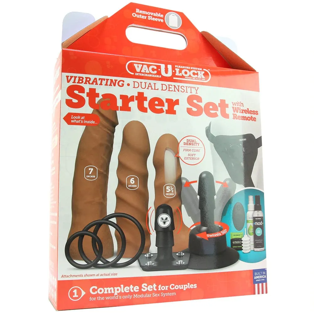 Doc Johnson Vac-U-Lock Vibrating Harness Starter Set in Caramel