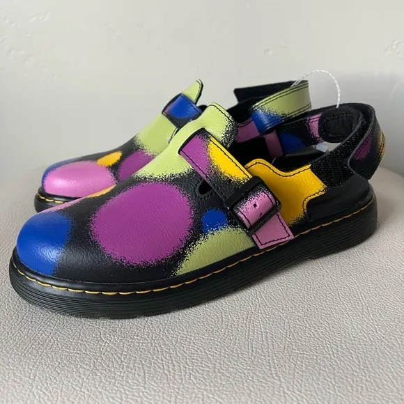 Dr. Marten Collection Jorgie T Colorful Leather Slingback Mules Size 6