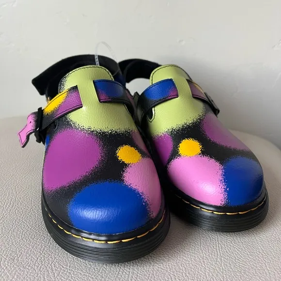 Dr. Marten Collection Jorgie T Colorful Leather Slingback Mules Size 6