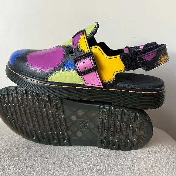 Dr. Marten Collection Jorgie T Colorful Leather Slingback Mules Size 6