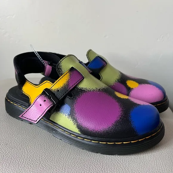 Dr. Marten Collection Jorgie T Colorful Leather Slingback Mules Size 6