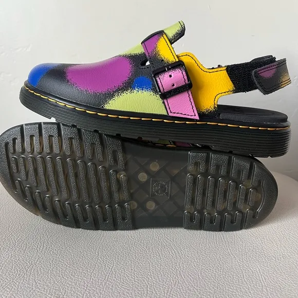 Dr. Marten Collection Jorgie T Colorful Leather Slingback Mules Size 6