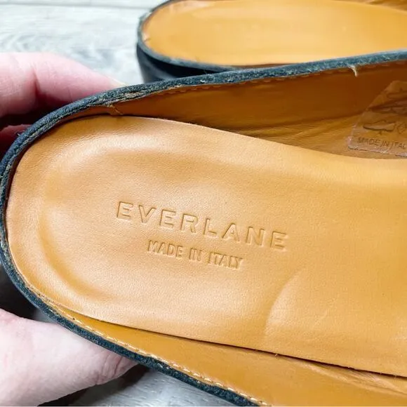 Everlane The Modern Penny Loafer Slip On Leather Mule Black Size 8