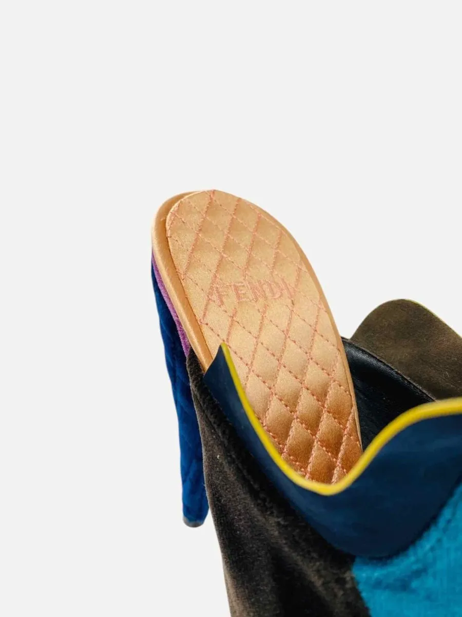 FENDI Ruffled Multicolor Mules 40