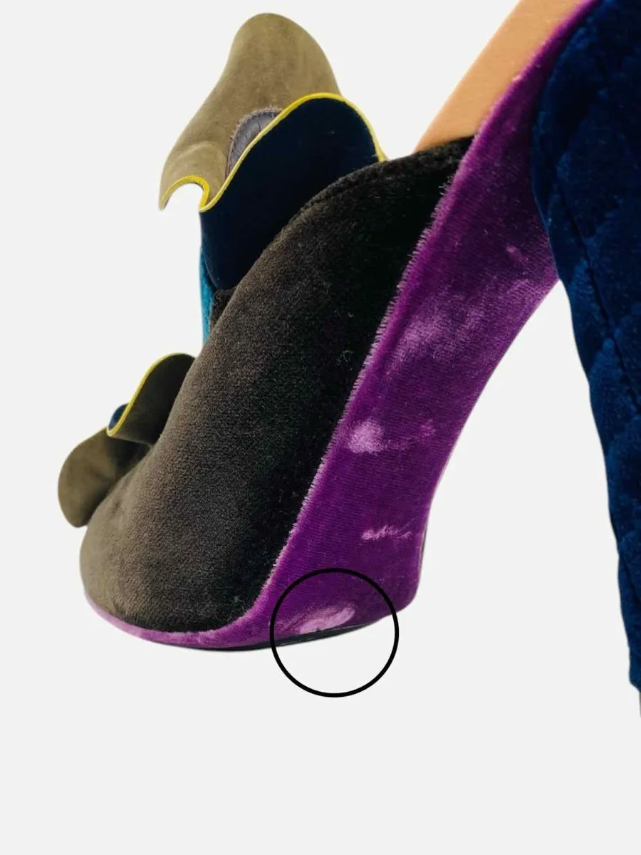 FENDI Ruffled Multicolor Mules 40