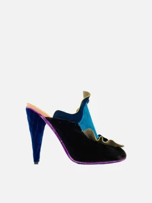 FENDI Ruffled Multicolor Mules 40