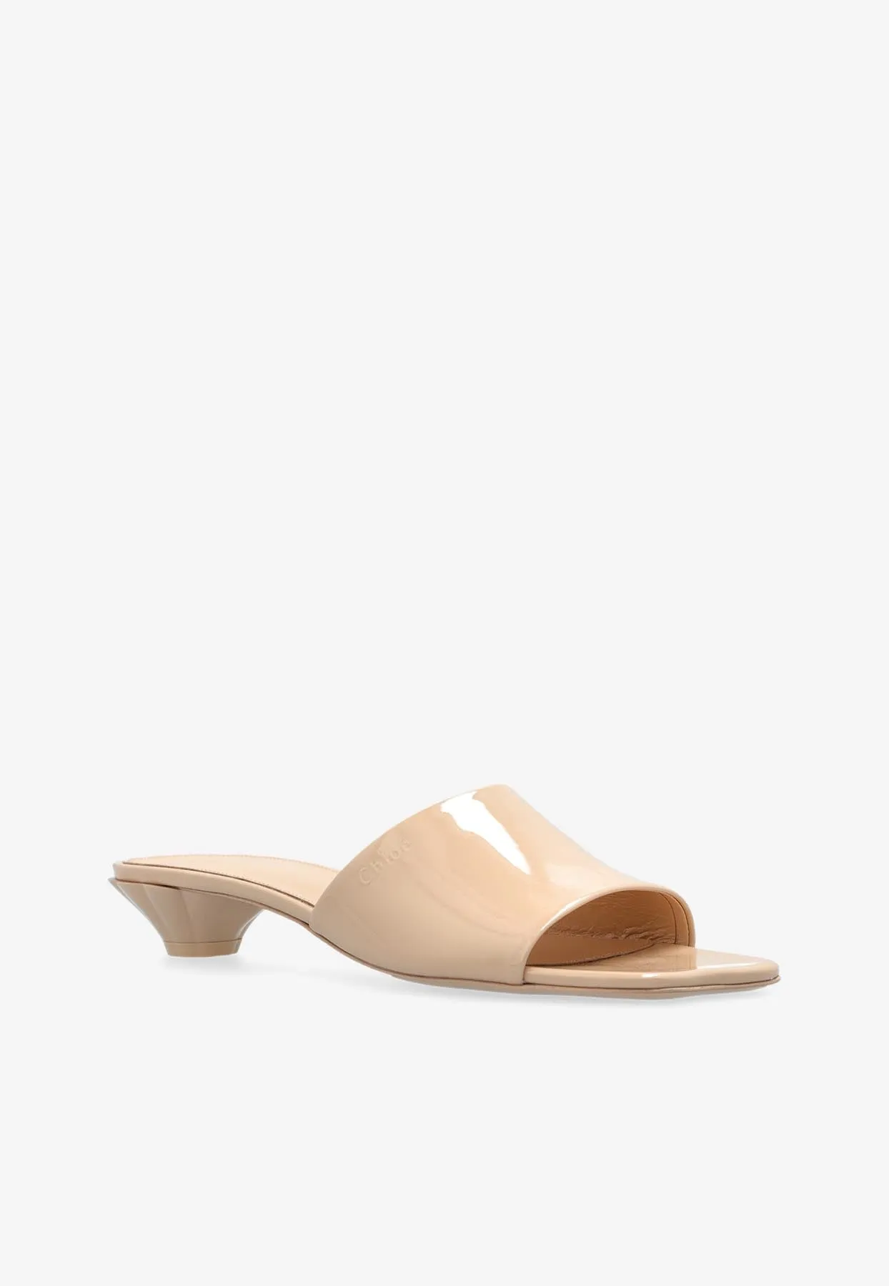 Flower Patent Leather Mules