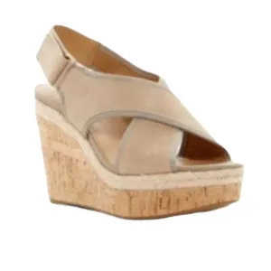Franco Sarto Womens Tan Open Toe Cork Wedge Platform Sandals Sz 9.5 NIB