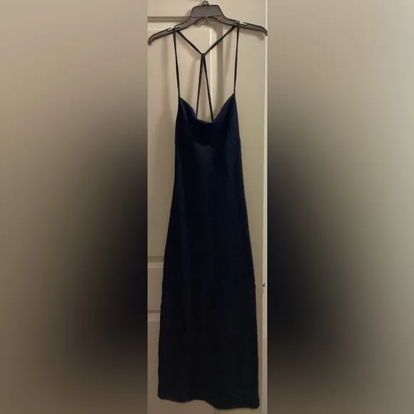 Free People Moss Midi Dress Black Size Medium Resortwear Strappy Open Back NWT
