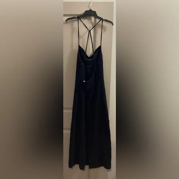 Free People Moss Midi Dress Black Size Medium Resortwear Strappy Open Back NWT
