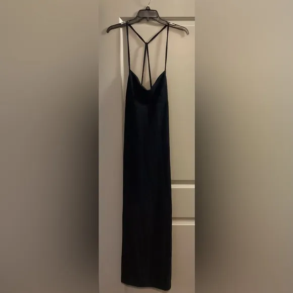Free People Moss Midi Dress Black Size Medium Resortwear Strappy Open Back NWT