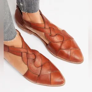 Free People Wanderlust Flat, size 39, tan Leather, great condition Gently used