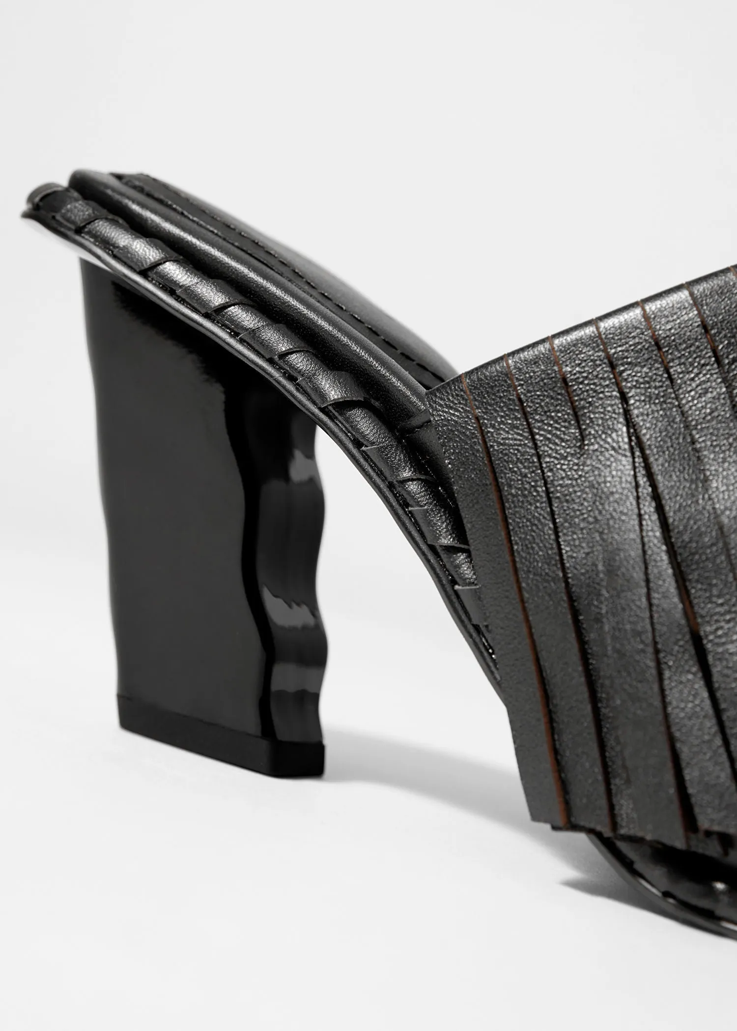 Fringed Leather Mules