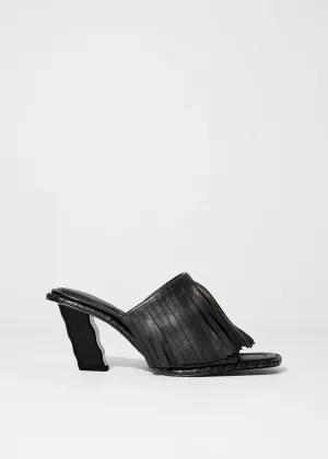 Fringed Leather Mules