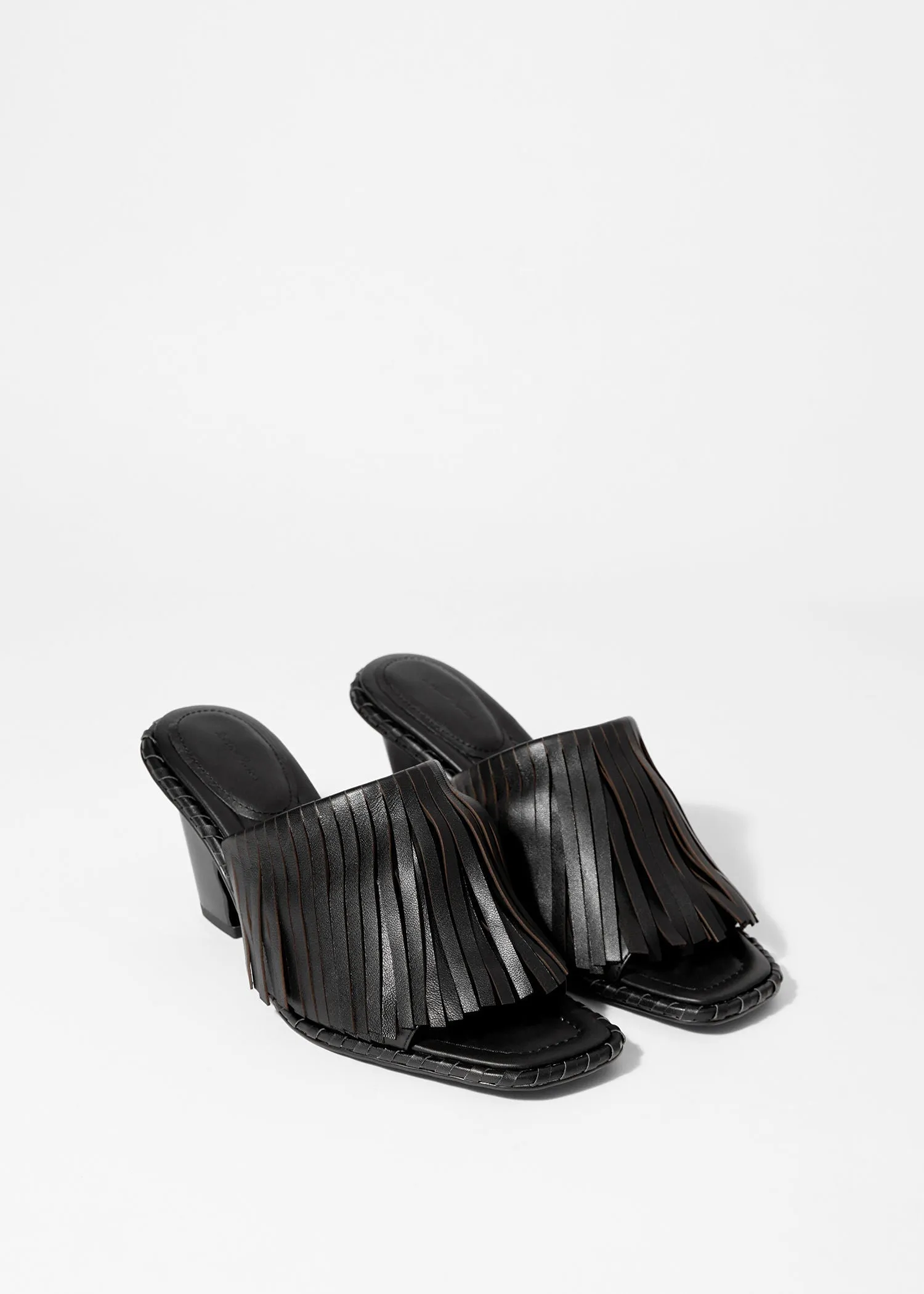 Fringed Leather Mules
