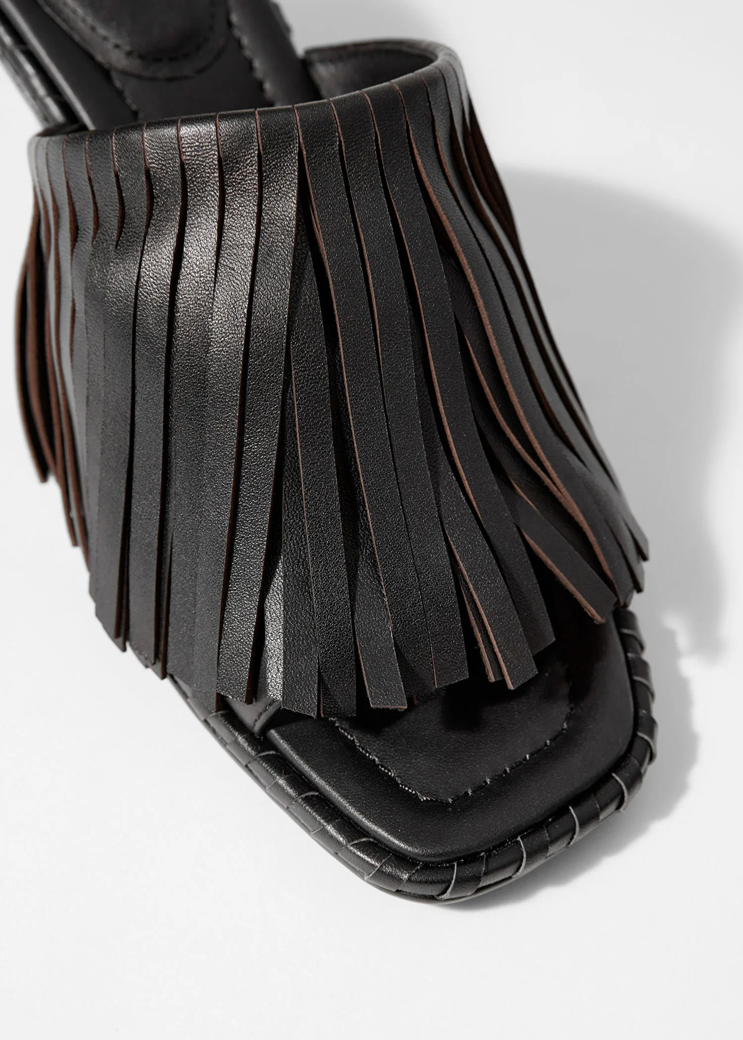 Fringed Leather Mules