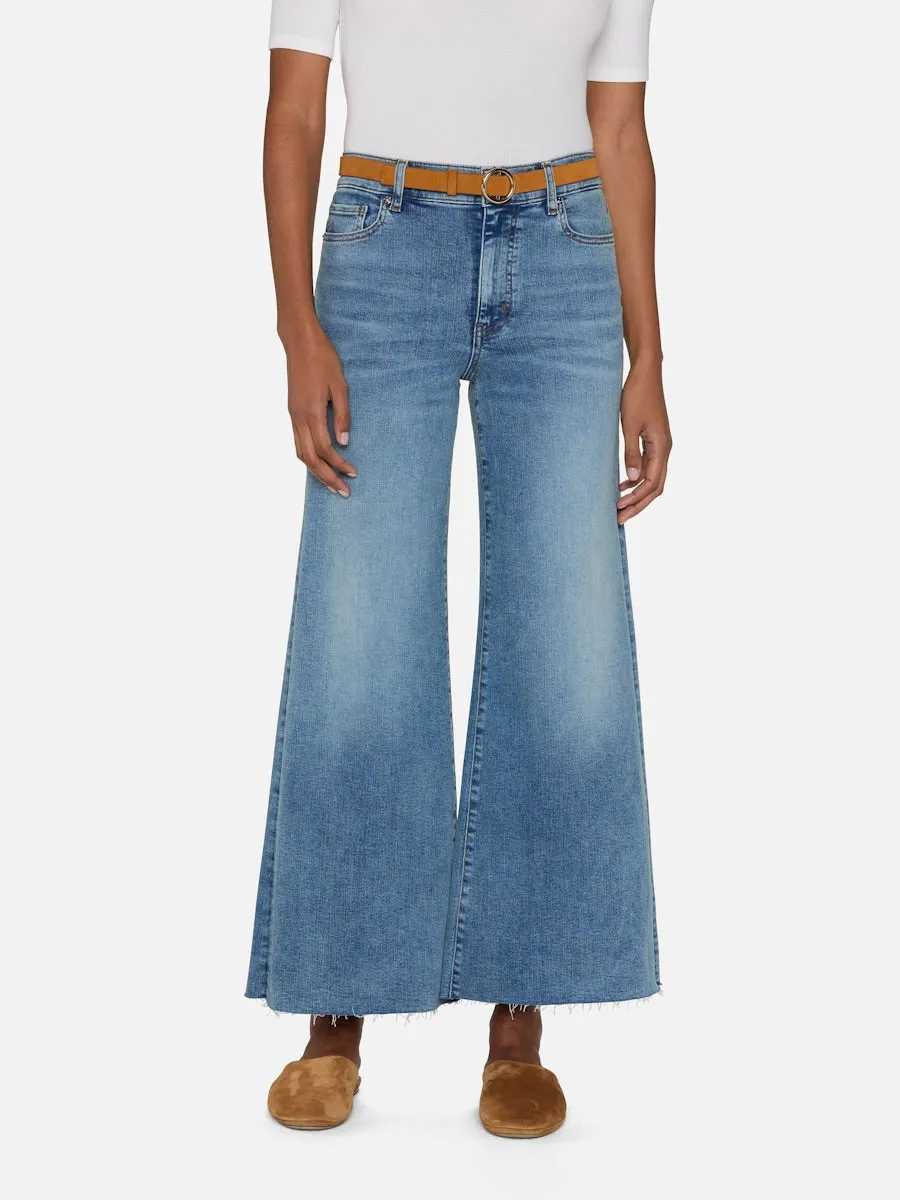 Frlpp814 Palazzo Crop Raw Hem Jean
