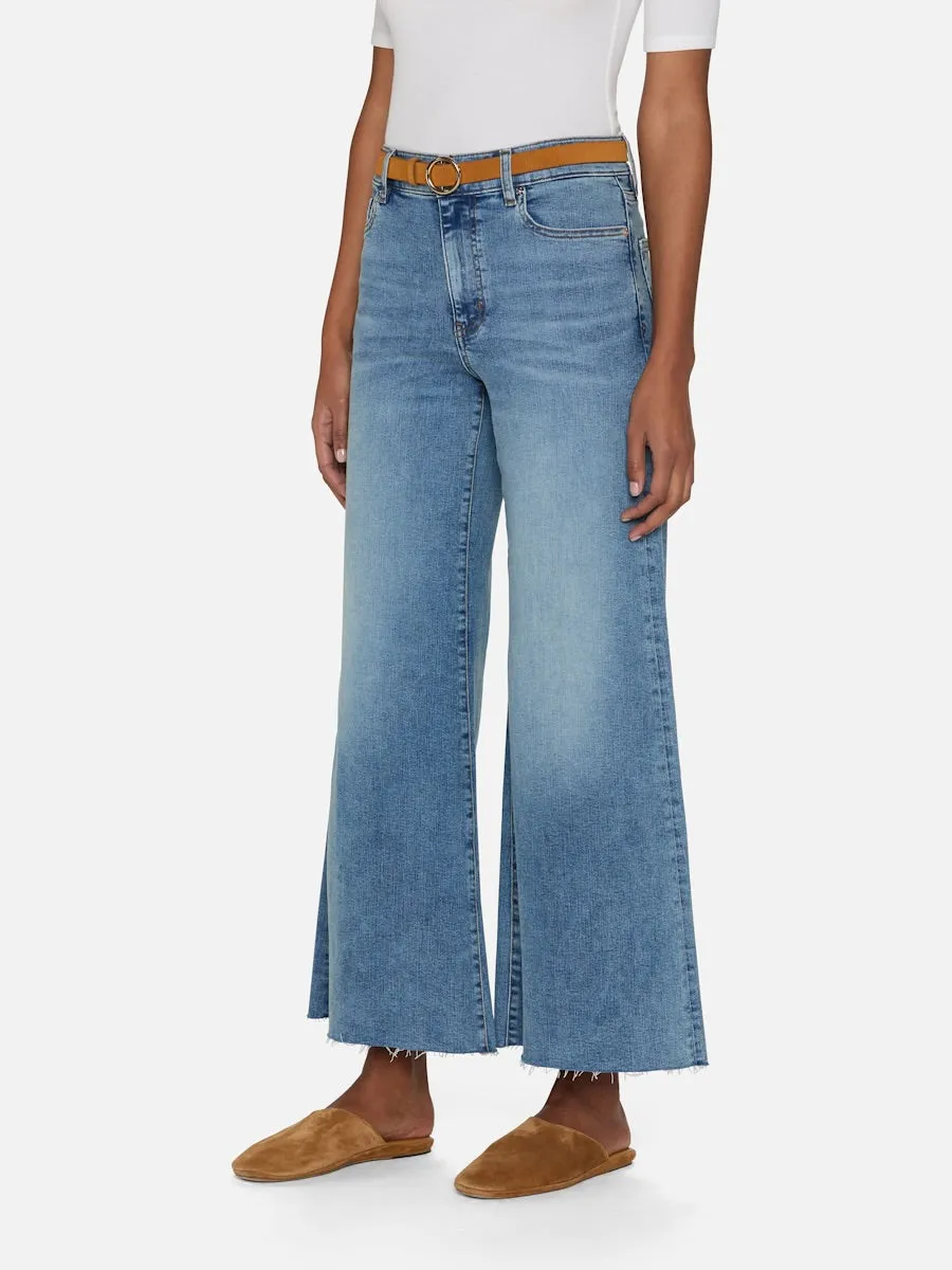 Frlpp814 Palazzo Crop Raw Hem Jean