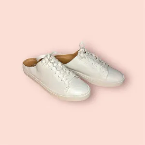 Frye Leather Sneaker Mules - Ivy White 10 M Women's New Lace