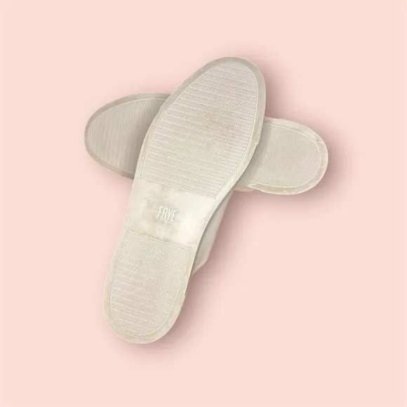 Frye Leather Sneaker Mules - Ivy White 10 M Women's New Lace
