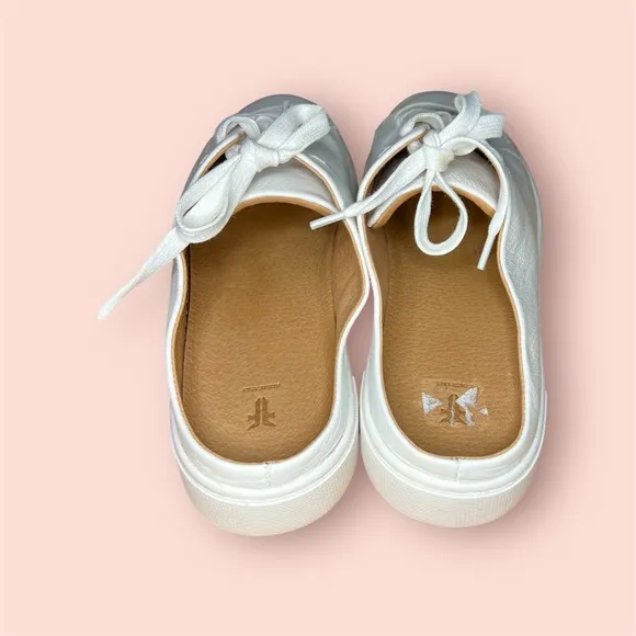 Frye Leather Sneaker Mules - Ivy White 10 M Women's New Lace