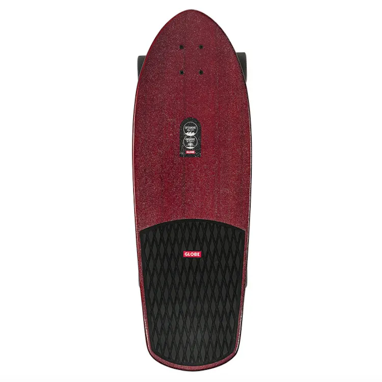 Globe Stubby Surfskate Onshore/Cherry Bamboo Complete Skateboard Cruiser 10" x 30"