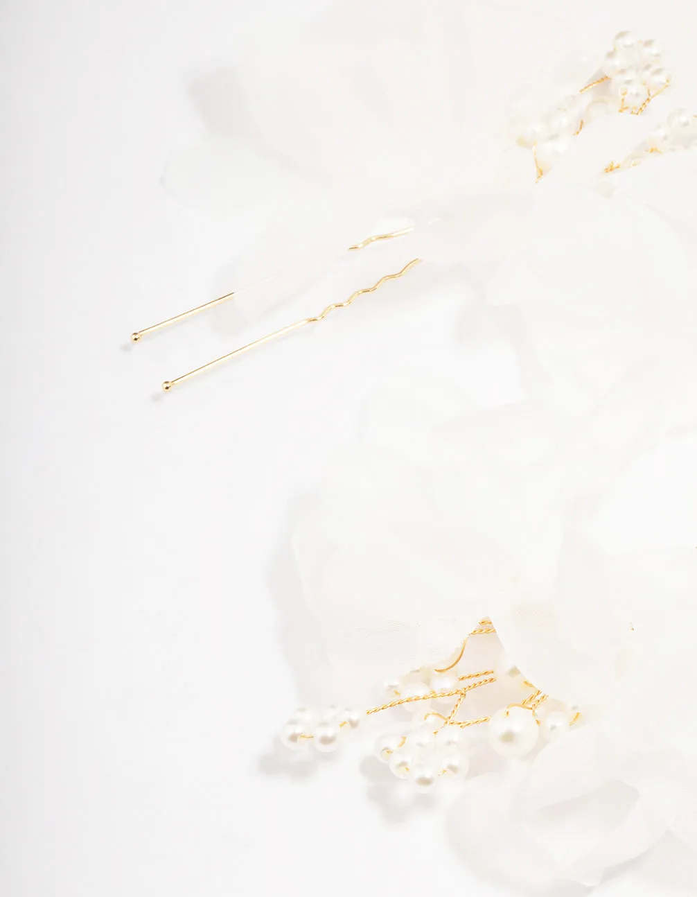 Gold Pearl & Flower Hair Pin Pack