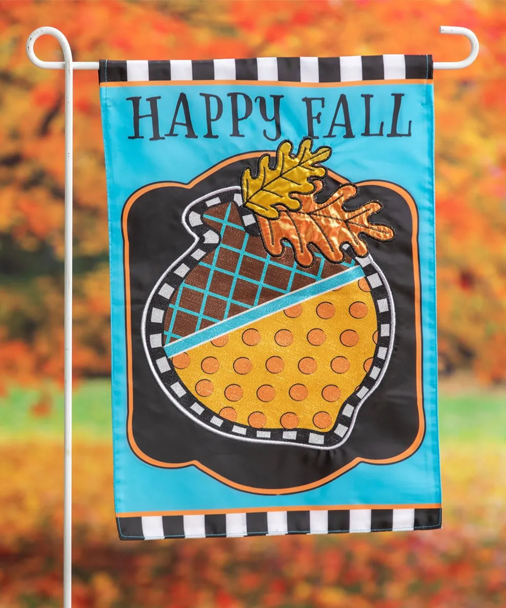 Happy Fall Acorn Garden Applique Flag