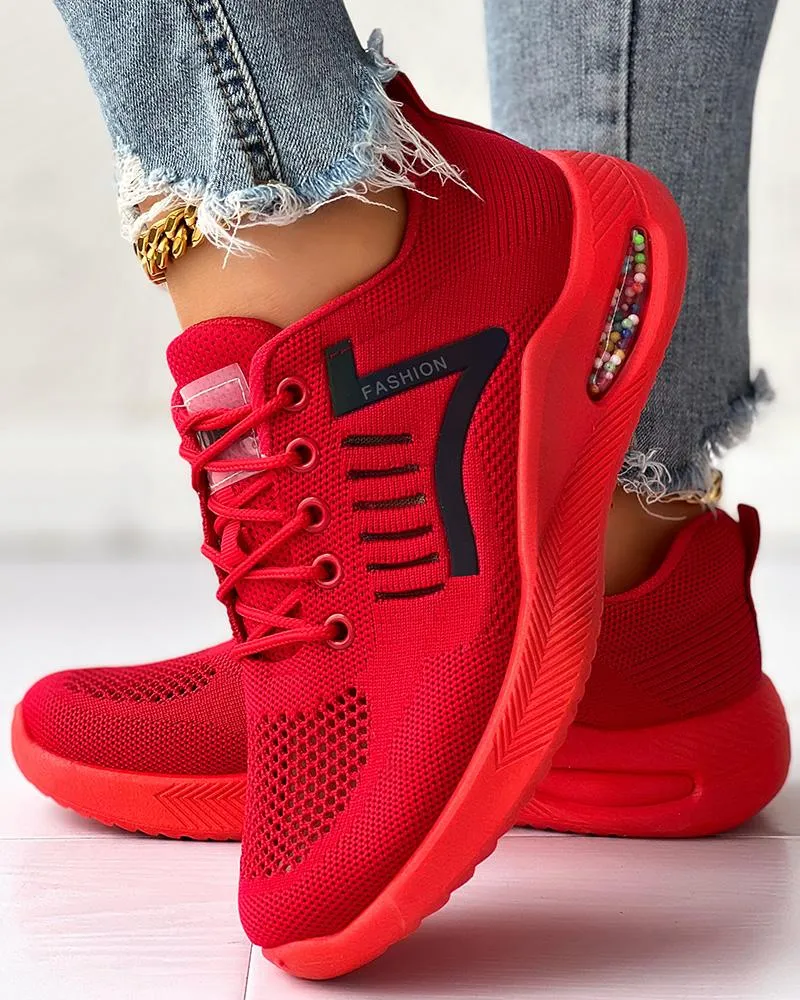 Hollow Out Breathable Lace up Casual Sneakers