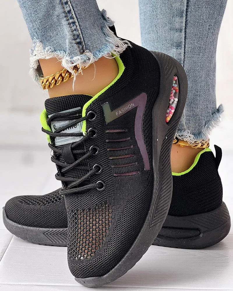Hollow Out Breathable Lace up Casual Sneakers