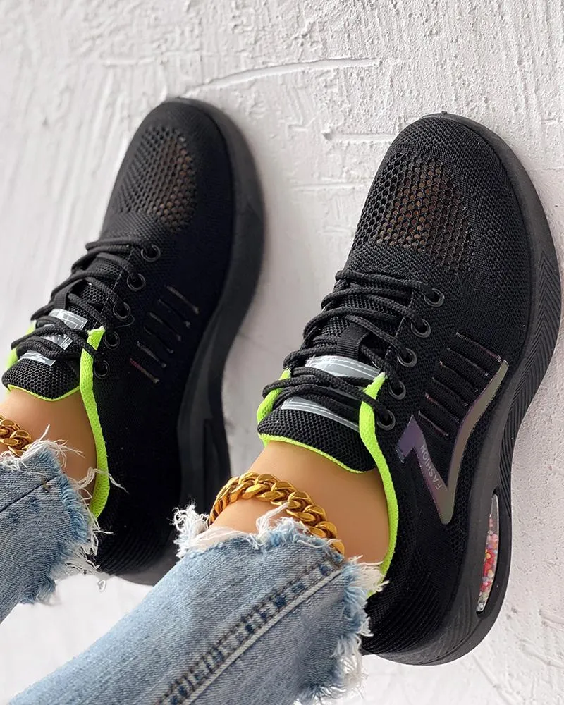 Hollow Out Breathable Lace up Casual Sneakers