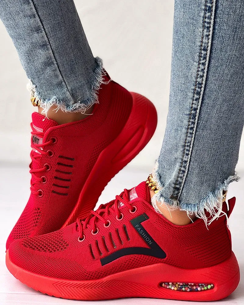 Hollow Out Breathable Lace up Casual Sneakers