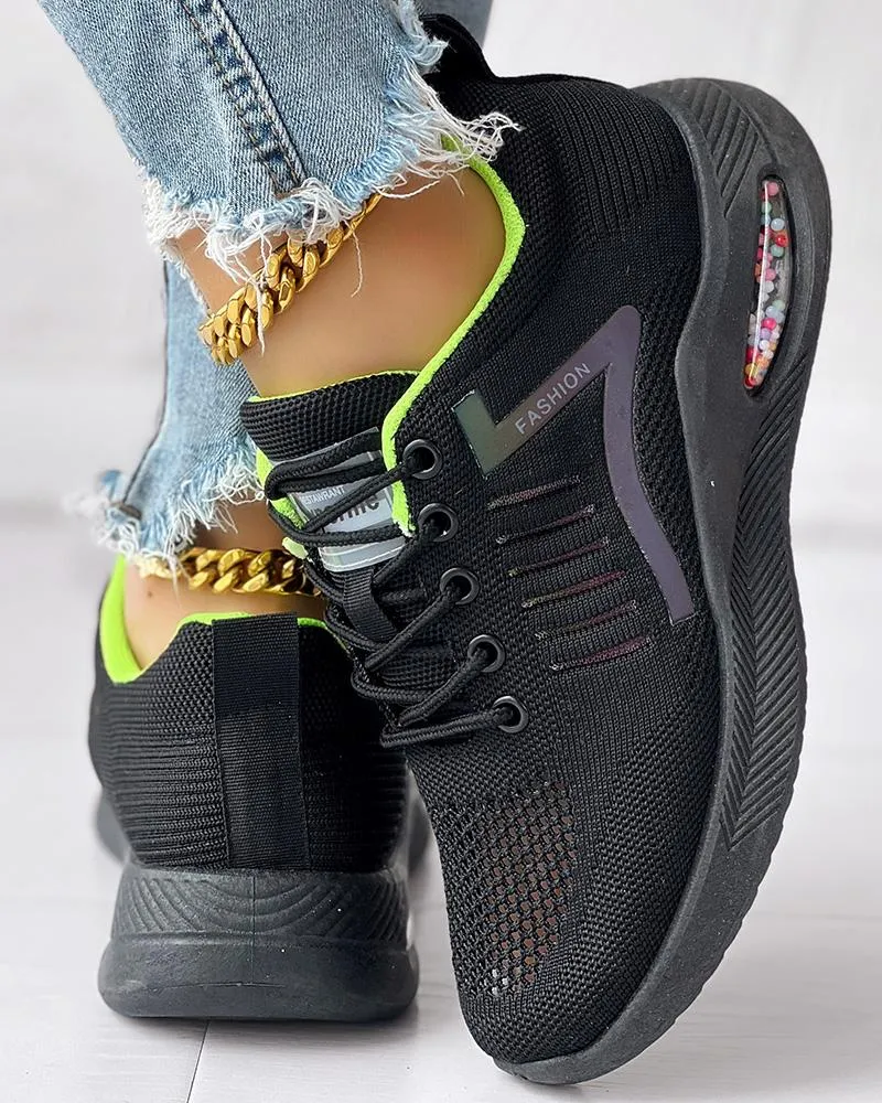 Hollow Out Breathable Lace up Casual Sneakers