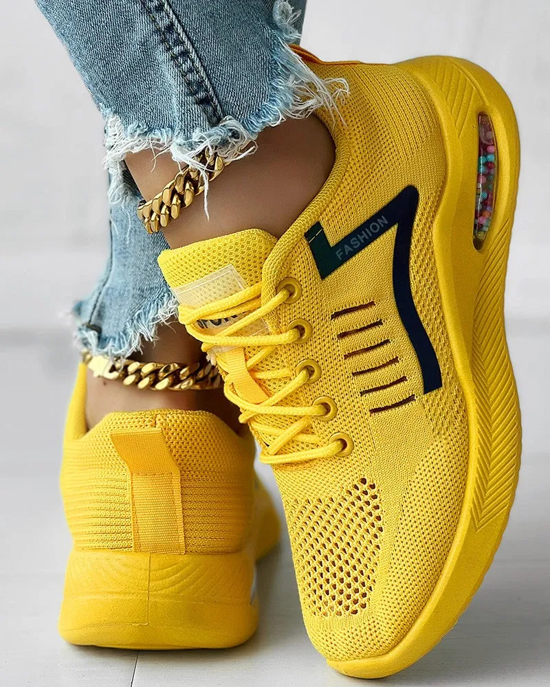 Hollow Out Breathable Lace up Casual Sneakers