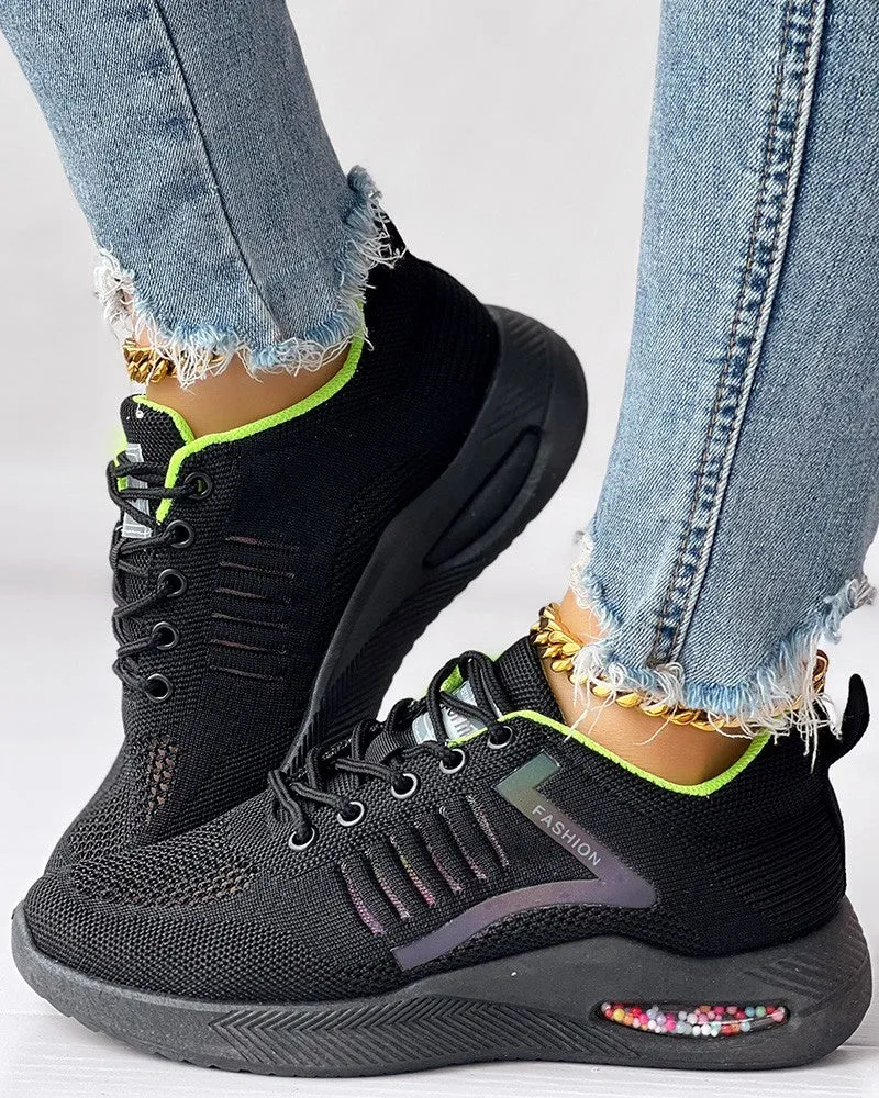 Hollow Out Breathable Lace up Casual Sneakers