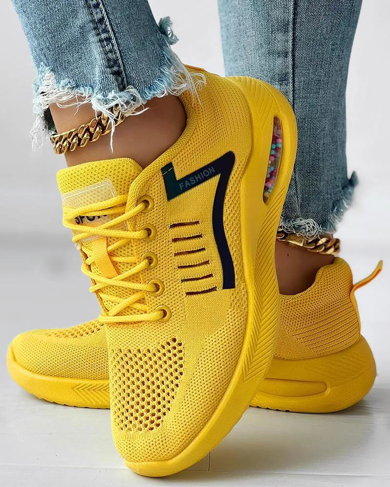 Hollow Out Breathable Lace up Casual Sneakers