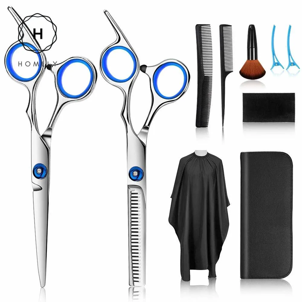 Homlly 10 Pcs Hair Cutting Scissors Set